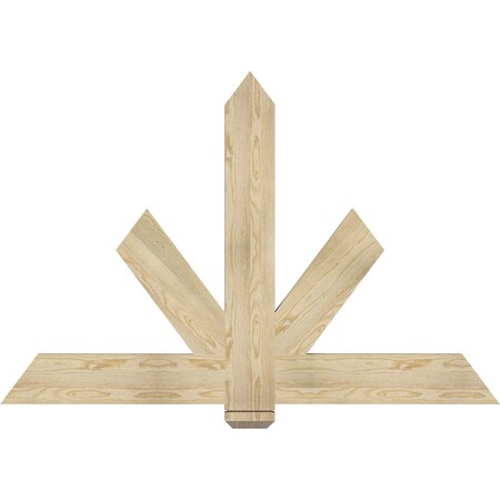 Ekena Millwork Kennewick Rough Sawn Timber Gable Bracket, Douglas Fir, 60"W x 40"H x 2"D x 6"F, 16/12 Pitch GBW060X40X0206KEN00RDF